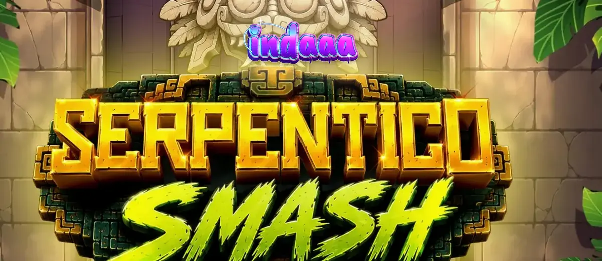 Pemandangan visual slot Serpentico Smash dengan tema hutan Aztec dan simbol-simbol kuno.